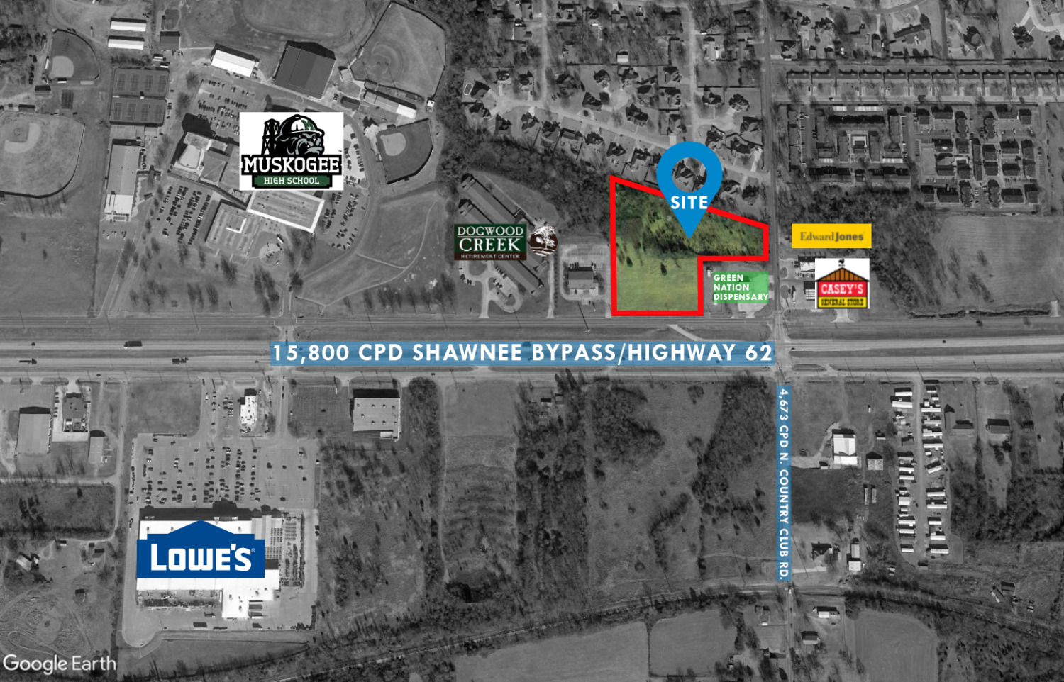 Muskogee HWY62 Land For Sale, Ground Lease or Build to Suit Paine